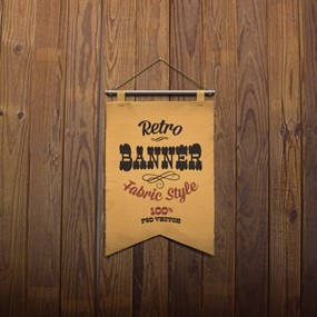 复古面料的挂旗源文件